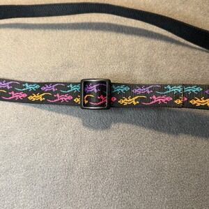 Bison Designs Webbing Belt Gecko Lizard Print Large Black Outdoor Made In USA